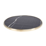 thumbnail of Plateau de table rond MARCEAU - Marbre MARQUINO - Cercle laiton D60 cm