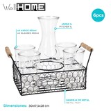 thumbnail of WellHome - Juego de 4 vasos de 450ml con Jarra de 1L en vidrio