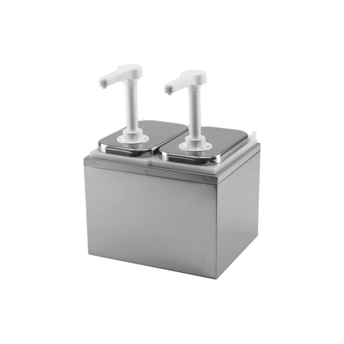 2x2L Saucenspender Ketchup-, Senf- und Mayonnaisenspender aus Edelstahl/Polypropylen
