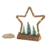 thumbnail of ECD Germany LED-Jute-Stern 33x9,5x30 cm mit 30 warmweißen LEDs, Deko Weihnachtsstern aus Seil mit 3 Tannen & Jutesäckchen, batteriebetrieben mit
