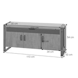 thumbnail of Cajonera con asiento HWC-A27, Cajonera banco con cojín, 53x110x30cm Estructura 3D metal ~ marrón oscuro