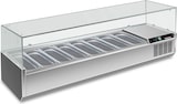 thumbnail of Edelstahl-Kühlvitrine für 8 GN1/3. Temperatur +2°C/+8°C. Elektronischer Thermostat. Abmessungen BxTxH 180x39,5x43,5 cm. RWX1802