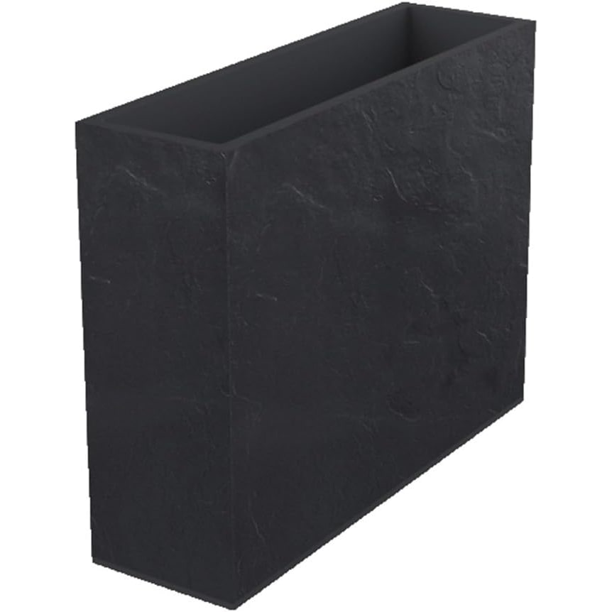 Jardinière rectangulaire volcania apparence pierre 63l - GRISANTHRACITE