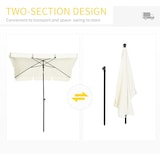 thumbnail of Ombrellone Rettangolare Da Giardino Parasole Balcone Inclinazione Regolabile Anti UV Impermeabile Per Mare Spiaggia Piscina Terrazzo 198x125 Cm Bianco