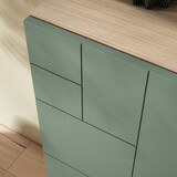 thumbnail of HERDASA, Zapatero modelo SUNNE en melamina, en color nogal claro con frente verde