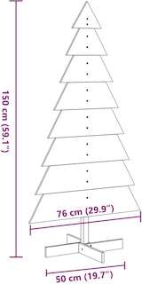 thumbnail of vidaXL Weihnachtsbaum zum Schmücken Weiß 150 cm Massivholz Kiefer