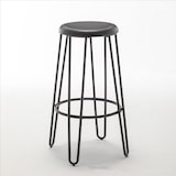 thumbnail of Taburete alto de estilo industrial – Metal negro mate – Patas de alfiler