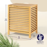 thumbnail of CASARIA® Wäschekorb mit Deckel Wäschesack Bambus 70L Wäschesammler 62x51x36cm