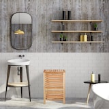 thumbnail of Relaxdays Wäschetruhe Walnuss, eckiger Wäschesammler mit Deckel, 90 l, entnehmbarer Wäschesack, 65,5 x 45 x 45 cm, natur