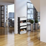 thumbnail of Relaxdays Schuhschrank Kunststoff, Schuhregal geschlossen, Regalsystem 6 Fächer, H x B x T: 107 x 49 x 37 cm, weiß