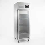 thumbnail of Romux® Gefrierschrank mit 1 Türen Glastüren 68 cm mit Umluftkühlung | Gastro Gefrierschrank aus Edelstahl mit 600 L Kapazität - 6 Einlegeböden 580 W