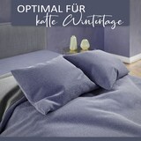 thumbnail of Teddyplüsch Winter Bettwäsche Dunkelblau Anthrazit 200x220 cm Uni