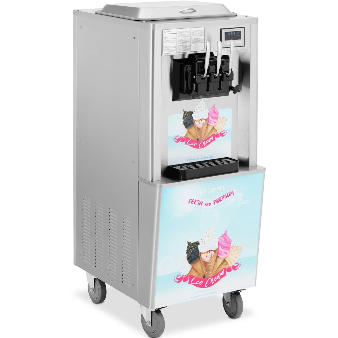 Royal Catering Máquina de helados soft industrial - 3 sabores - 2140 W - 33 l/h