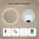 thumbnail of Mirlux Badkamerspiegel met LED Verlichting & Verwarming – Wandspiegel Rond – Anti Condens Douchespiegel - 100CM