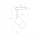 thumbnail of Luminária de trilho LED de 40 W, luz fria de 6000 K, 2700 lúmens, 220 V 50-60 Hz monofásica, alumínio preto