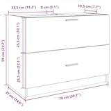 thumbnail of vidaXL Waschbeckenunterschrank Schwarz 78x37x59 cm Holzwerkstoff