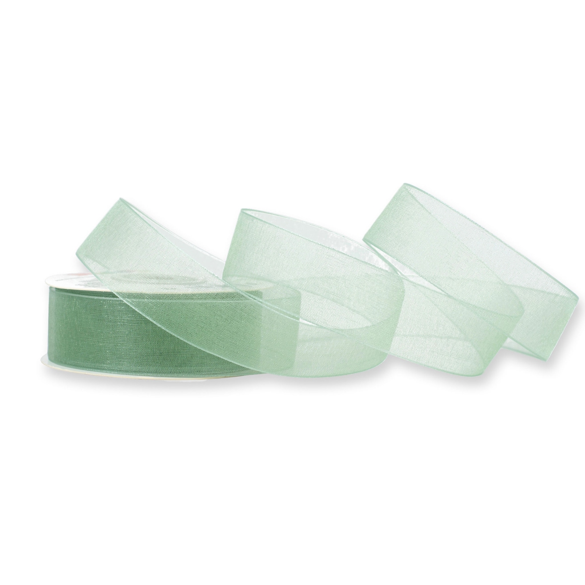 25mm Organzaband 25m Chiffonband Schleifenband Geschenkband Deko Stoffband Eukalyptus