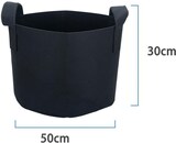 thumbnail of Intirilife 2x Vlies Pflanzsack in 56 Liter - 15 Gallon - 50 x 30 cm - Pflanzen Blumen Übertopf aus Vliesstoff mit Tragegriffen für Garten