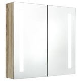 thumbnail of Helloshop26 - Armoire de salle de bain à miroir led 62 x 14 x 60 cm chêne 02_0006592