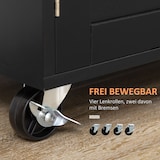 thumbnail of Küchenwagen Servierwagen Schwarz 109x40x89 cm mit Arbeitsplatte Schublade Schrank Gewürzregal Handtuchhalter Rollen und verstellbarem Regal