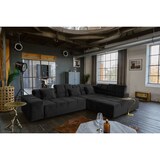 thumbnail of KAWOLA Sofa NEVADA Ecksofa Velvet schwarz Recamiere rechts