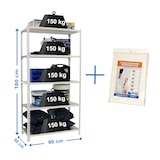 thumbnail of Scaffalatura metallica Maderclick senza viti 5 ripiani + coperchio. Colore BIANCO/LEGNO 1800x900x500 mm
