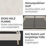 thumbnail of Modernes Bettgestell 160x200 cm aus hochwertigem niederländischem Velours in Beige, zeitloses Design für Ihr Schlafzimmer