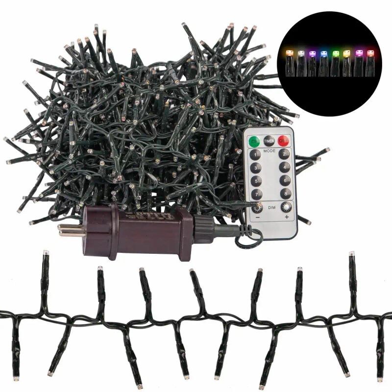 5x Lichterkette NewTec Galaxy Regenbogen 800 LED 17,8m für Innen & Außen, 8h Timer