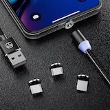 thumbnail of CaseMe 1m Magnet Ladekabel Magnetisch für iPhone Samsung Huawei Sony LG HTC Apple Lightning  Schwarz 1 meter