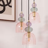 thumbnail of Ledkia Lámpara Colgante Metal y Cristal Tri Baudelaire Rosa
