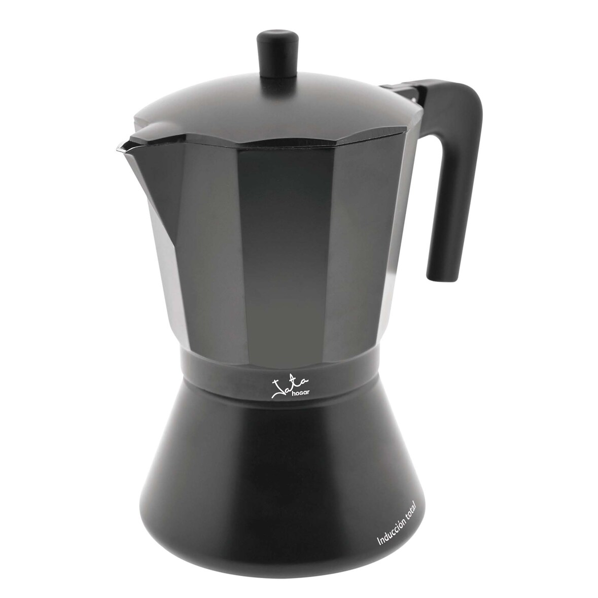 JATA Cafeteira italiana de alumínio de 6 chávenas CFI6. Adequada para todos os fogões, incluindo os de indução. Pega sólida