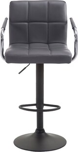 thumbnail of 2er Set Barhocker MINOR - Kunstleder Grau 54x46x91 cm Schwarz | Barstuhl Höhenverstellbar Mit Lehne Drehbar Tresenhocker Tresenstuhl Kneipenhocker