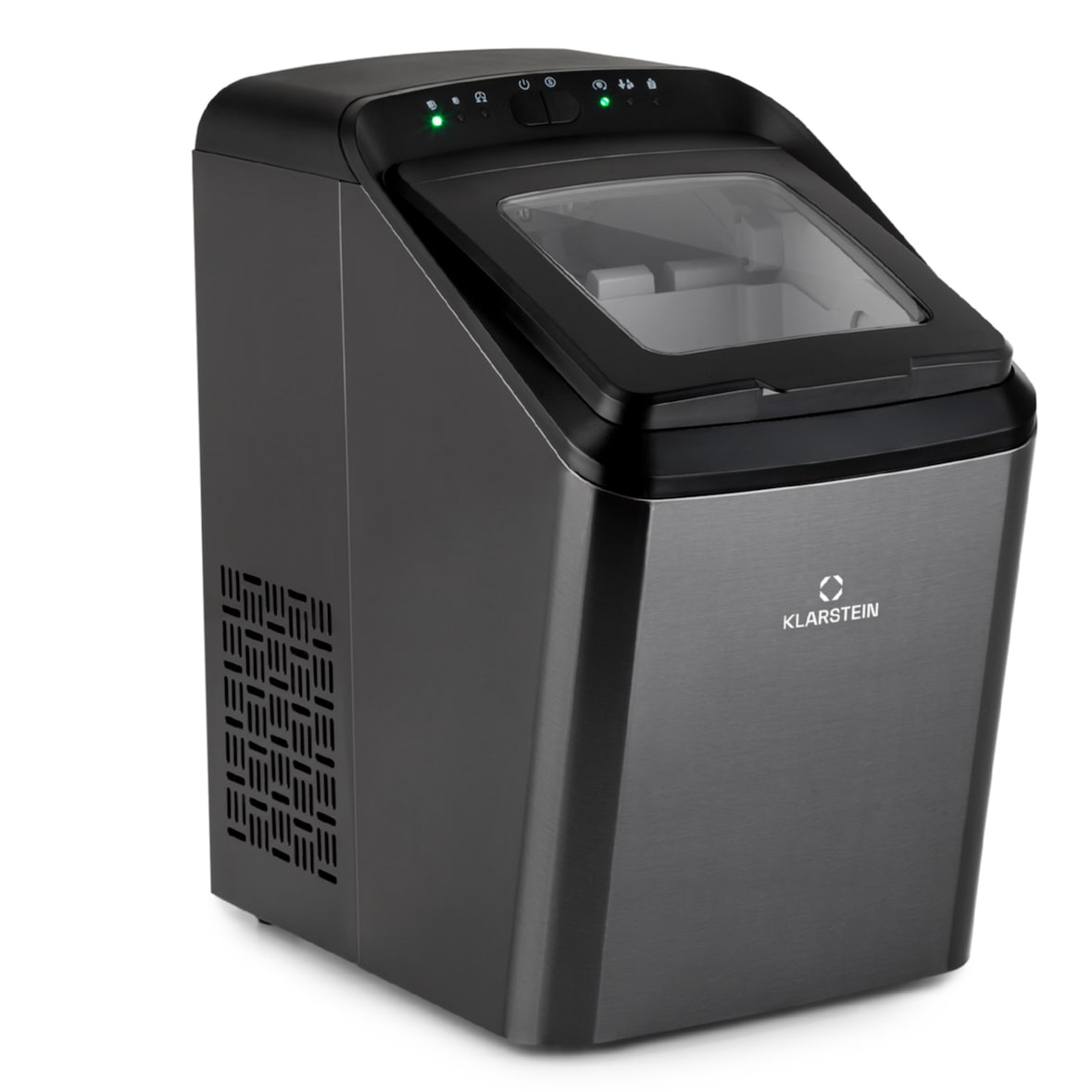 Partytime Eiswürfelmaschine Klareis 15kg/24h Edelstahl Schwarz-Metallic