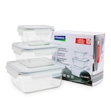 thumbnail of Glasslock Oven - Set de 3 Recipientes Cuadrados de 0.4L, 0.9L y 1.6L Vidrio Horno. Gris