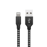 thumbnail of MobileKing Nylon iPhone zu USB-A Schnell-Ladekabel 2 m - schwarz/silber MBK403
