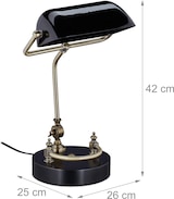 thumbnail of Relaxdays Bankerlampe, Glasschirm, Holzfuß, neigbare Bibliothekslampe, E27-Fassung, Schreibtischlampe Retro, schwarz
