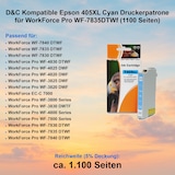 thumbnail of D&C Kompatible Epson 405XL Cyan Druckerpatrone für WorkForce Pro WF-7835DTWf (1100 Seiten)