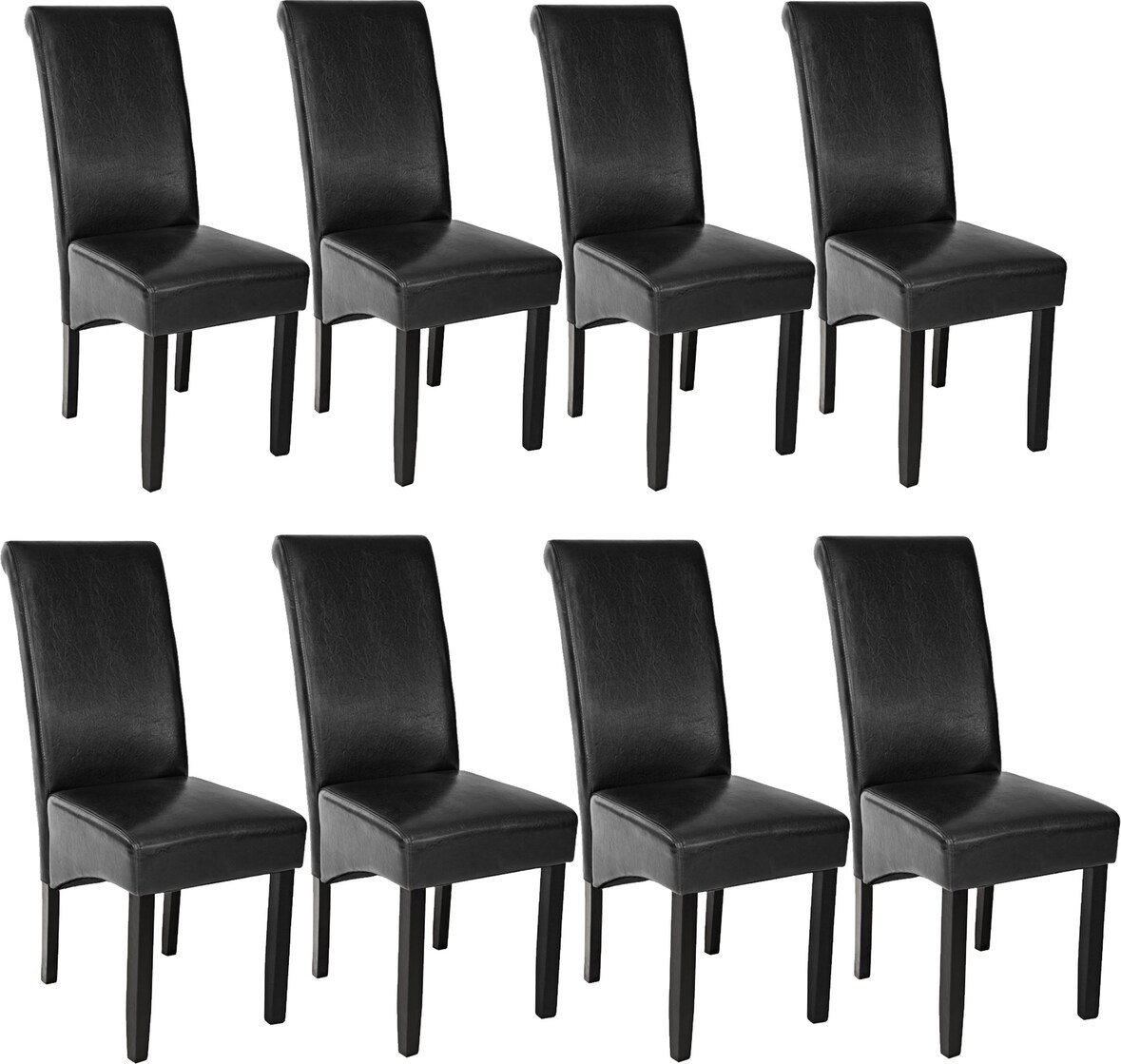 tectake 8 sillas de comedor ergonómicas  Negro