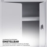 thumbnail of BISLEY Universal Flügeltürenschrank abschließbar - Stahlschrank mit 3-Punkt-Schloss & Flügeltüren - Aktenschrank aus Metall mit 4 Fachböden für 5