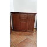 thumbnail of shopinnovativo -Credenza color noce con tre ante e due cassetti in stile classico in legno e mdf con rifinitura in noce lucido 100x40x88 H