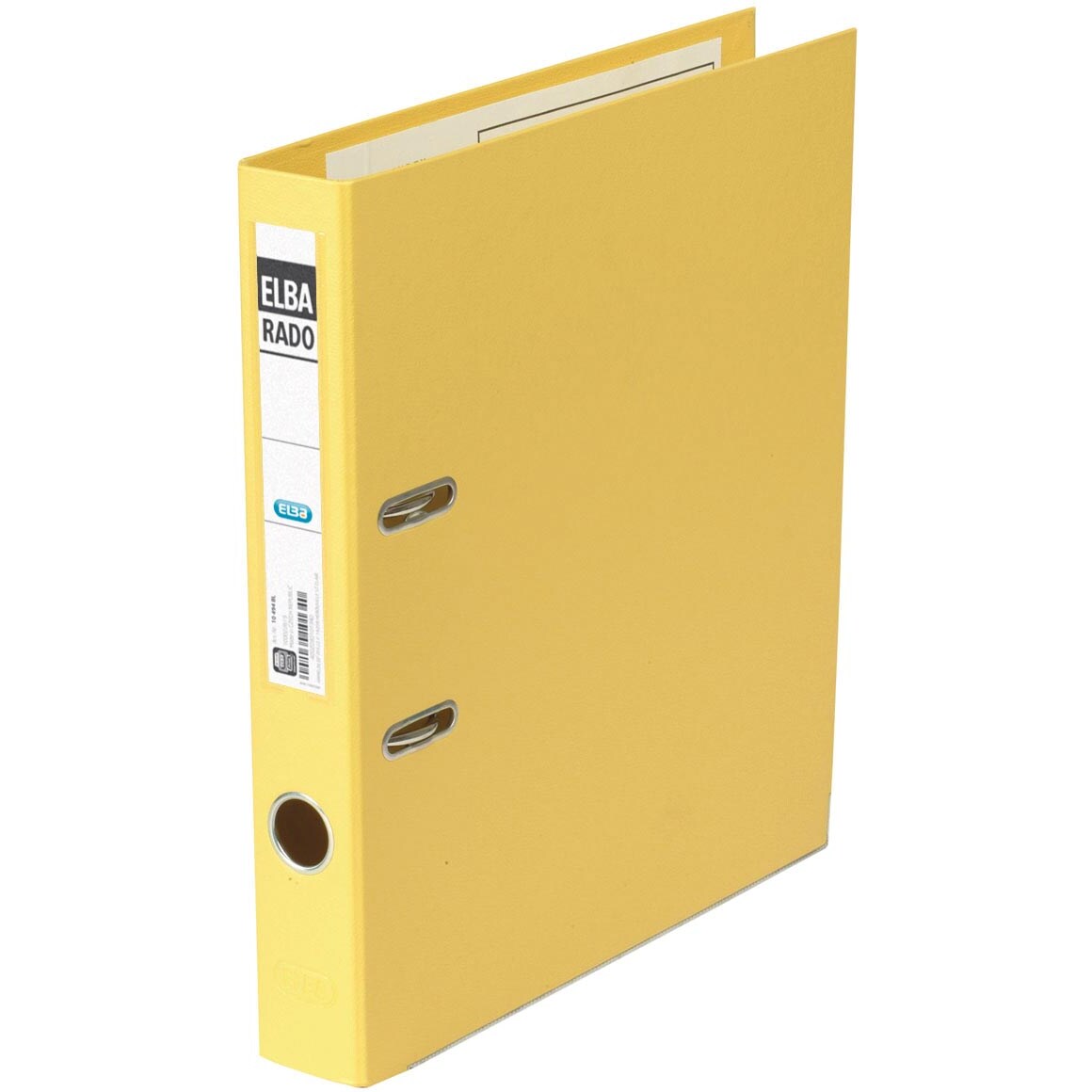 Ordner Rado-Plast A4 RB 50mm gelb aus PVC, Sichttasche am Rücken