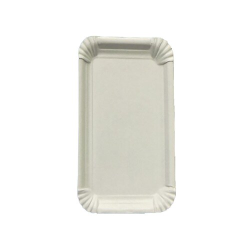 250 Pappteller eckig PAP FF 19x33 cm weiß Imbissteller Partyteller Snackteller