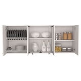 thumbnail of TUHOME Mueble de Pared Cocina con Cristal 150, con multiples puertas - Blanco