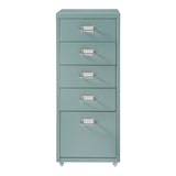 thumbnail of Helloshop26 - Caisson de bureau armoire meuble de rangement à roulettes avec 5 tiroirs 69 x 28 x 41 cm vert menthe 03_0009108