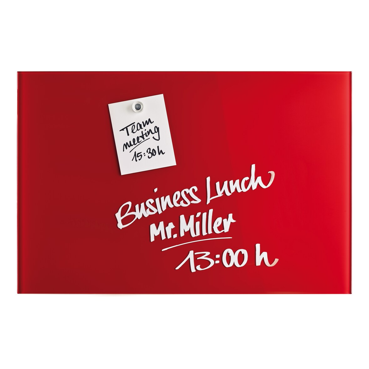 Magnetoplan Design Glas-Magnettafel Glasboard - 60x40cm - magnetisch und beschreibbar- Rot - Glas - rahmenlos