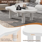 thumbnail of Wolkenförmiger Couchtisch 100x70x40 cm MDF PVC Vierbein Design abgerundete Kanten platzsparend kompakt Wohnzimmer Beistelltisch weiß