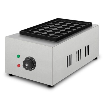 VERTES Takoyaki Maker – Eléctrico 2000W, placa de hierro con antiadherente, 28 cavidades, hasta 300 °C, carcasa de acero inoxidable