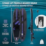 thumbnail of ECD Germany Aufblasbares SUP Board mit Kajaksitz 320 × 82 × 15 cm Schwarz – Komplettset mit Pumpe, Tragetasche & Zubehör, PVC Board bis 120 kg, Surf-