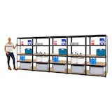 thumbnail of PROREGAL Mega Deal | 5x Schwerlastregal Slim Elephant M | HxBxT 180x90x60 cm | 5 Ebenen | Fachlast 350 kg | Schwarz | Stecksystem Lagerregal 5 Stk.
