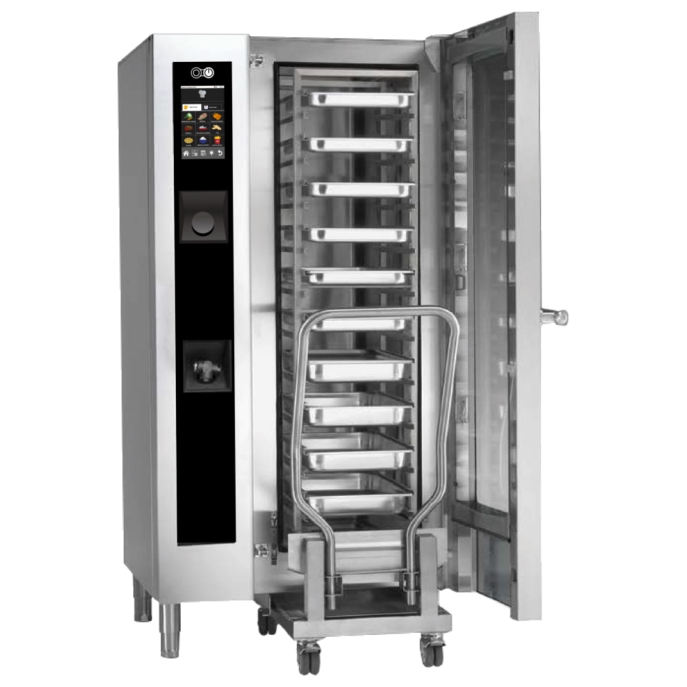 EURAST - Horno mixto gas lavado autom. para 20 gn 1/1 - 1000x840x1850 mm - 38 Kw + 800 W 230/1V - 41W1026R